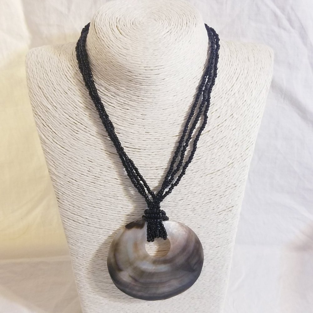 Capiz Shell in Natural Color Beaded Necklace